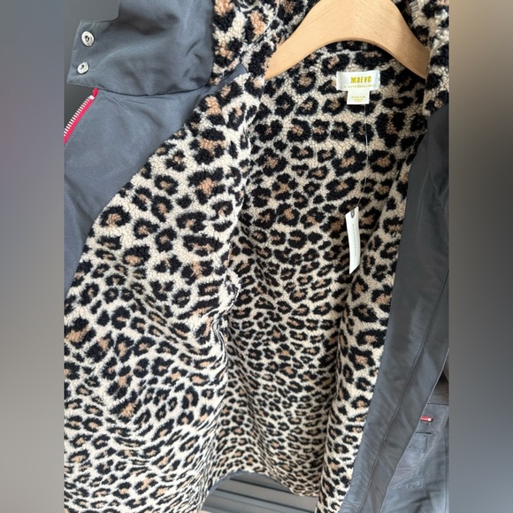 Maeve by Anthropologie Sporty Utility Dark Grey Hooded Coat Fur Interior •M• NWT - Picture 7 of 11